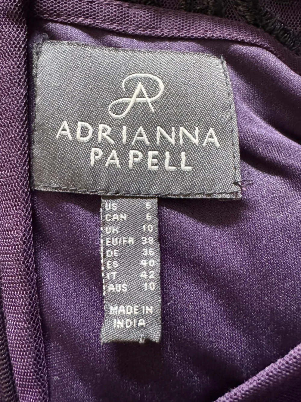 Adrianna Papell Embellished Illusion Neck Maxi in Plum and Black - Picture 3 of 11